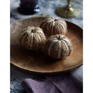 Anthropologie Dried Coco Fire Pumpkin Set of 3 New Farmhouse